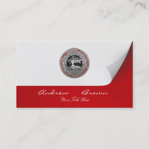 [154] Treasure Trove: Celtic Tree of Life [Silver] Business Card
