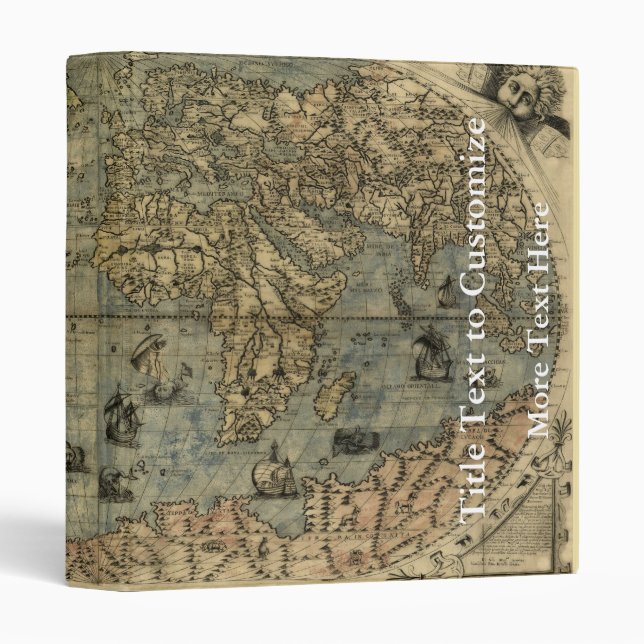 1565 Ferando Berteli (Fernando Bertelli) World Map Binder (Front/Spine)