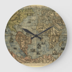 1565 Ferando Berteli (Fernando Bertelli) World Map Large Clock