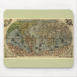 1565 Ferando Berteli (Fernando Bertelli) World Map Mouse Pad