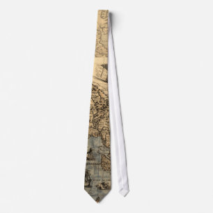 1565 Forlani Antique World Map Vintage Cartography Tie