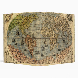 1565 Forlani AntiquevWorld Map Renaissance  Binder