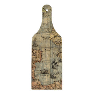 1565 Forlani AntiquevWorld Map Renaissance  Cutting Board
