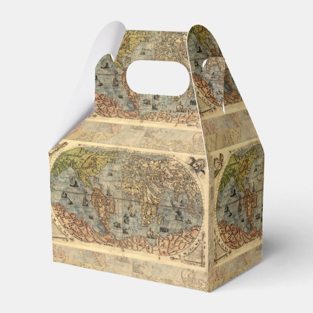 1565 Forlani AntiquevWorld Map Renaissance  Favor Box (Front Side)