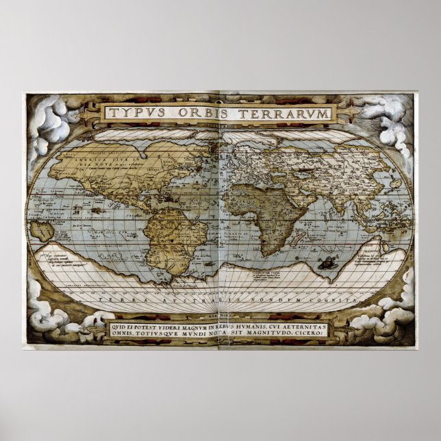 1570 Map of the World Poster (Front)