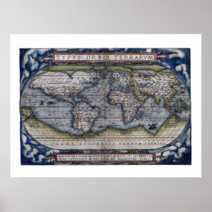 1570 Map of the World Poster