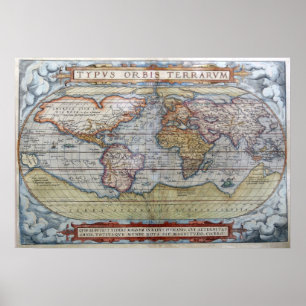 1572 World Map Poster