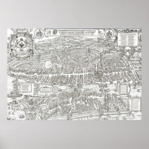 1576 Map of Zurich Switzerland Poster