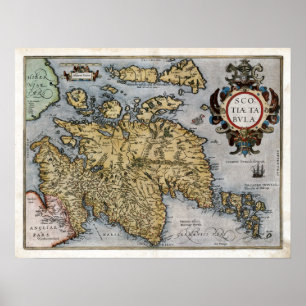 1580 Scotland Map Poster