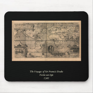 1581 Antique World Map by Nicola van Sype Mouse Pad