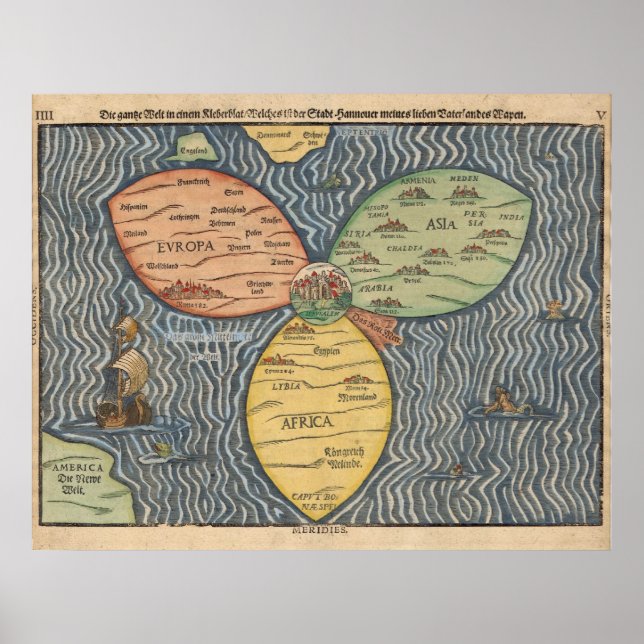 1581 World Map Poster (Front)