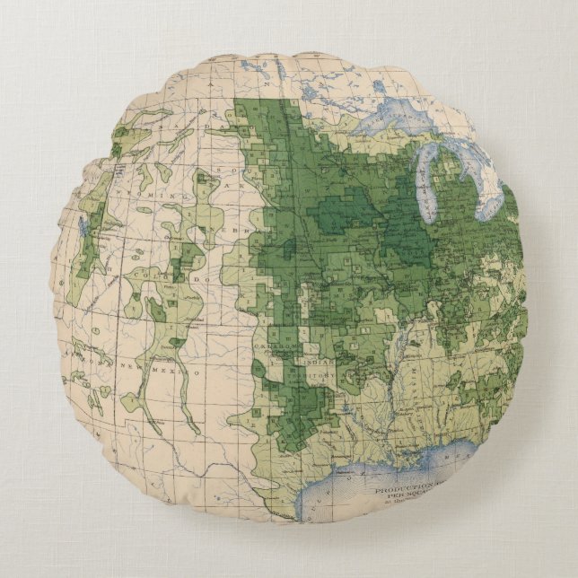 158 Oats/sq mile Round Pillow (Front)