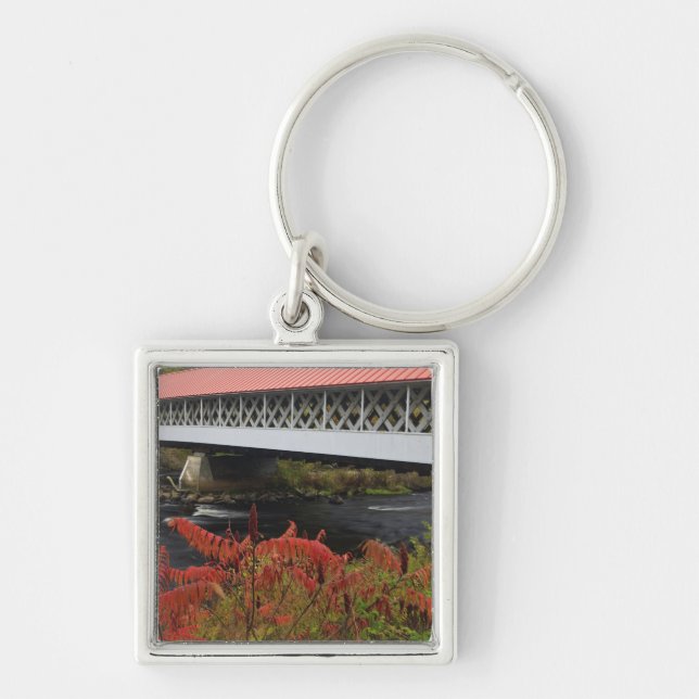 159-foot Ashuelot Covered bridge spanning Keychain (Front)