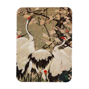 15. 梅花群鶴図, 若冲 Plum Blossoms & Cranes Magnet