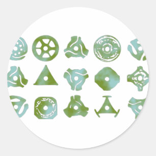 15 45 record adapters or inserts classic round sticker