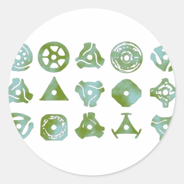 15 45 record adapters or inserts classic round sticker (Front)