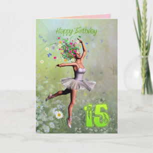 15 ans, carte d'anniversaire fée fée