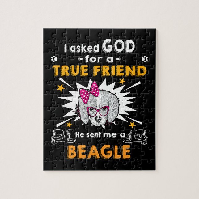 15 Asked God True Friend A Beagle Jigsaw Puzzle (Vertical)