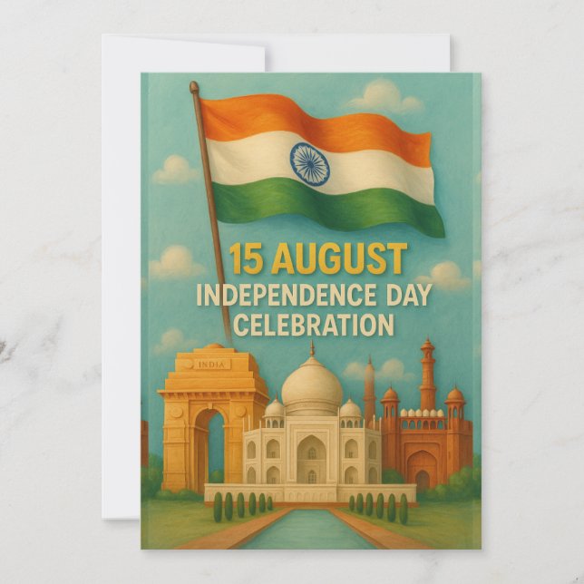 15 August India Independence Day Card (Front)