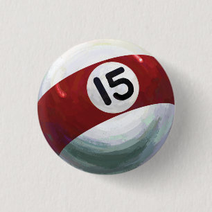 15 Ball 1 Inch Round Button