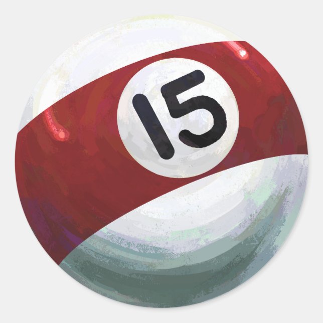 15 Ball Classic Round Sticker (Front)