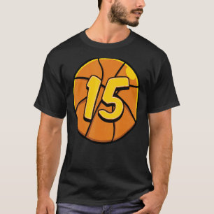 15 Basketball Birthday Theme Bday Party 15th Celeb T-Shirt