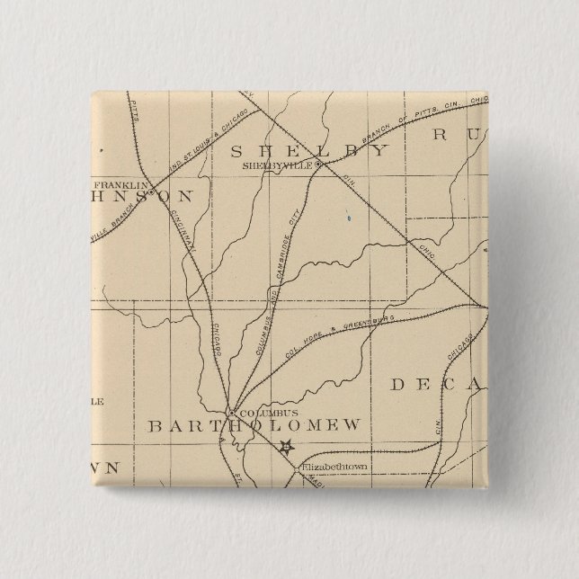 15 Centre of population 2 Inch Square Button (Front)