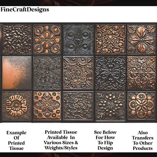 15 Embossed Style Mixed Tiles Brown AA6 Decoupage Tissue Paper (Creator Uploaded)