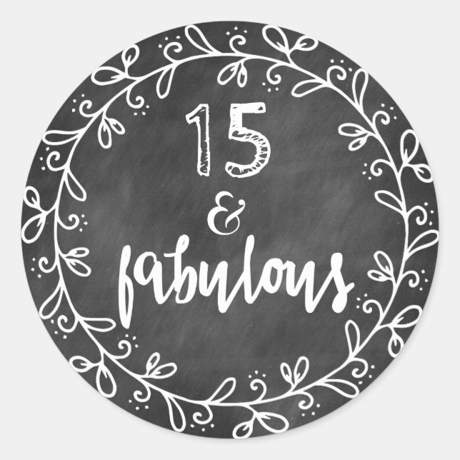 15 & Fabulous 15th Birthday Custom Stickers (Front)