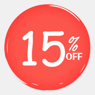 15% Fifteen Percent OFF Discount Sale  Classic Round Sticker
