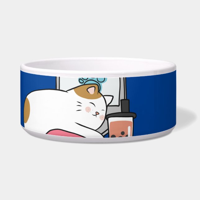 15 Hours Later Lazy Cat Bowl (Right)