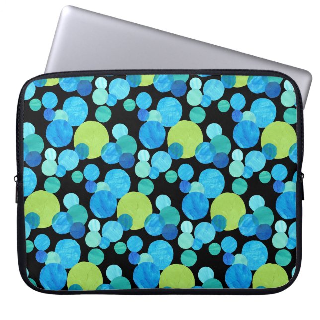 15 inch Laptop Sleeve, Blue Moons Pattern Laptop Sleeve (Front)
