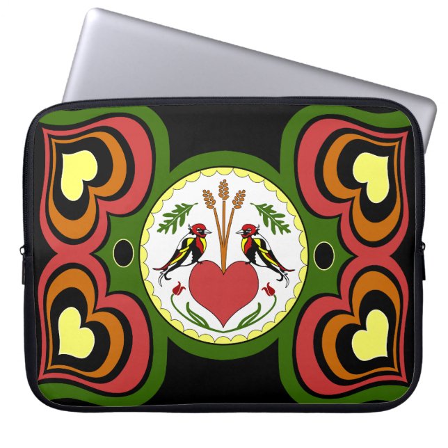 15 inch Laptop Sleeve, Long Happy Relationship Hex Sleeve (Front)
