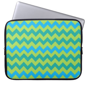 15-inch Laptop Sleeve: Turquoise, Green Chevrons Sleeve