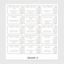 15 Individual Wedding Guest Name Address Sticker