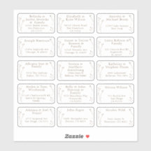 15 Individual Wedding Guest Name Address Sticker