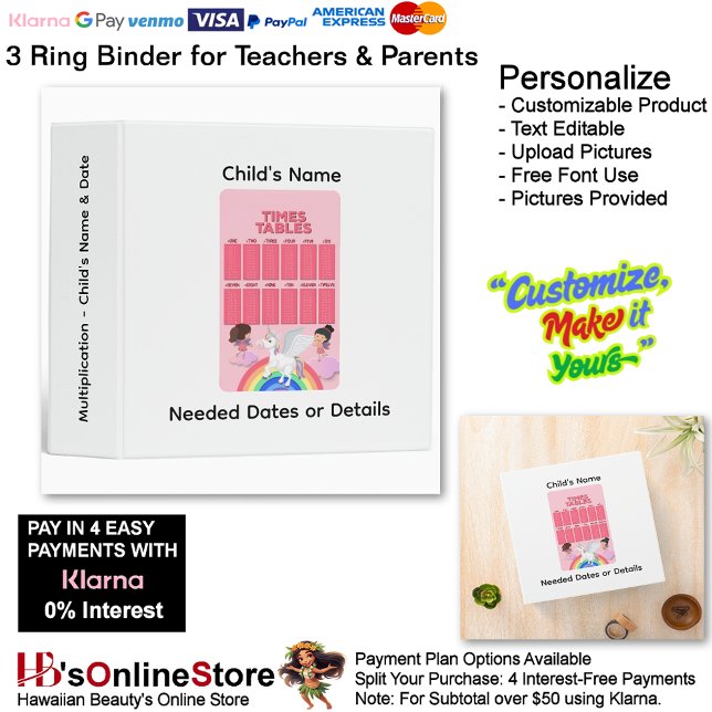 15 Learn Multiplication Child's Name Date Teacher  Binder (15 Learn Multiplication Child's Name Date Teacher 3 Ring Binder.)