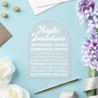 15 Mil Arched Frosted Acrylic Invitation