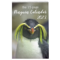 15-Month Penguin Calendar with Descriptions 2025