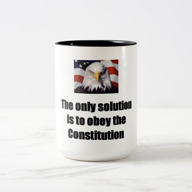 15 onces. Tasse de café avec Eagle chauve avec le (Centre)