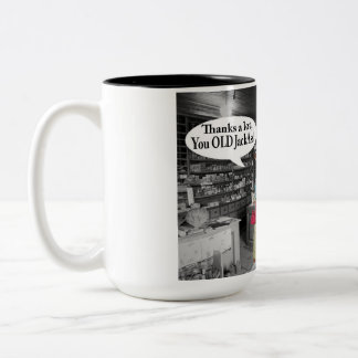 15 oz 2 tone mug.  happy birthday cow and jackass Two-Tone coffee mug