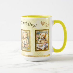 15 oz Cute Teddy Bear Yellow Great Day Fun Happy Mug