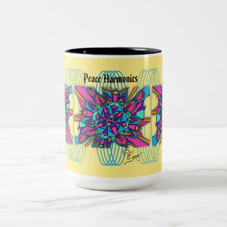15 Oz Mug: Peace Harmonics Two-Tone Coffee Mug