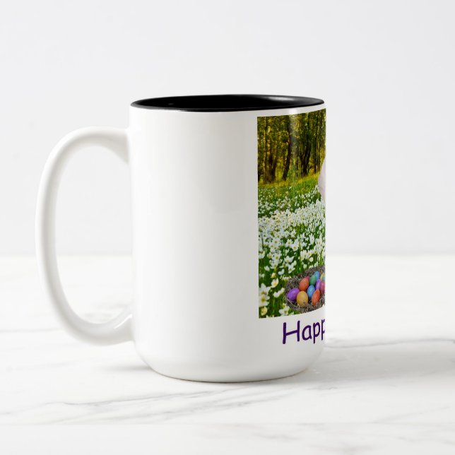 15 oz two tone mug.  Happy Easter.  klipspringer/b Two-Tone Coffee Mug (Left)