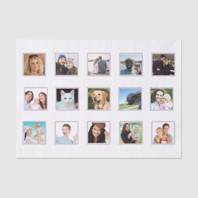 15 Photo Collage Family  Decoupage  Tissue Paper (Front)
