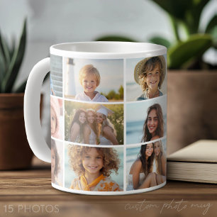 15 Photo Collage Grid - minimal white Coffee Mug