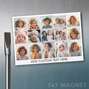 15 Photo Collage Grid - Script Text - Magnet