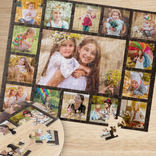 15 Photo Collage Simple Kids Family Jigsaw Puzzle