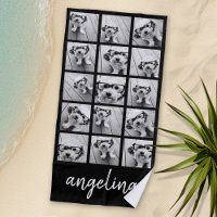 15 Photo Collage with script name - black white