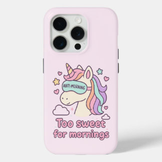 15 Pro Coque anti-licorne du matin rose pour iPhone